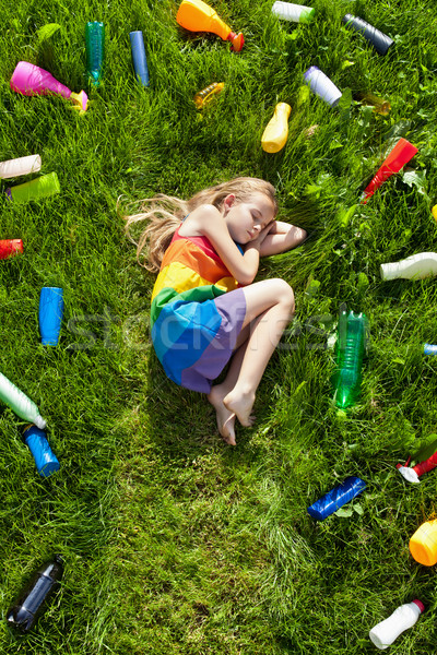 Iluzja bezpieczeństwa kolorowy przyszłości dziewczyna Zdjęcia stock © lightkeeper