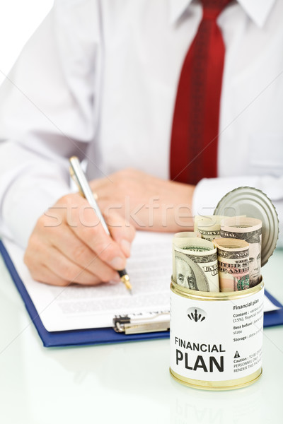 Business man making financial plan Stock photo © lightkeeper