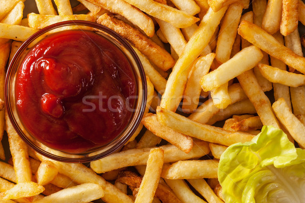 French fries and ketchup closeup Stock photo © lightkeeper