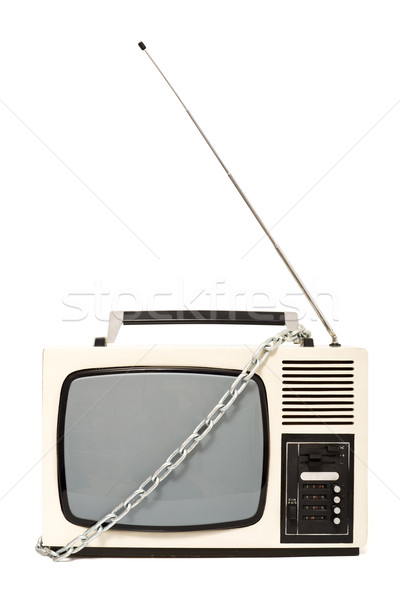 Chained vintage television set Stock photo © lightkeeper
