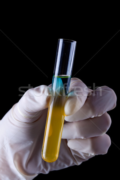 Sediments in chemical test tube - liquids separating Stock photo © lightkeeper