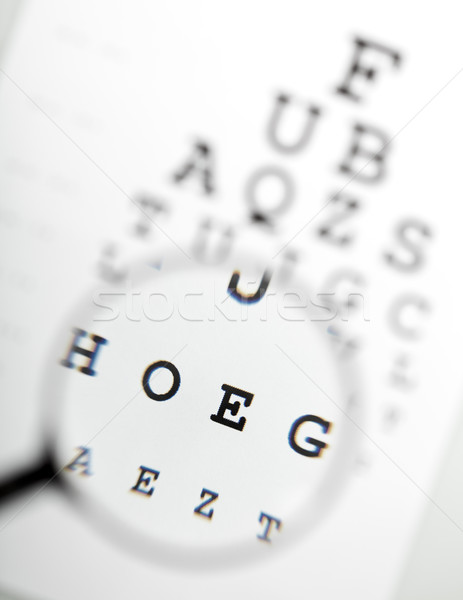 Magnifier over eye chart Stock photo © lightkeeper
