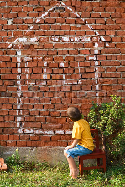 Foto stock: Nino · nuevo · hogar · inmobiliario · casa · feliz