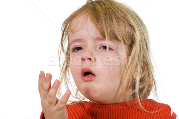 Kleines Mädchen Grippe Gesundheit Porträt weiß krank Stock foto © lightkeeper