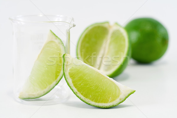 Green lime setup with chemical research recipient Stock photo © lightkeeper