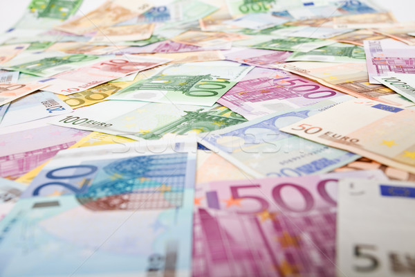 [[stock_photo]]: Euros · table · vue · de · côté · peu · profond · affaires