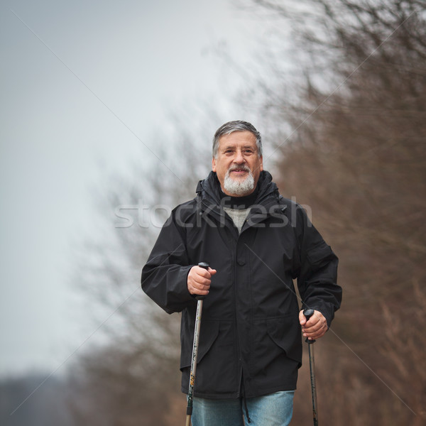 Senior Mann Fuß genießen Freien Stock foto © lightpoet