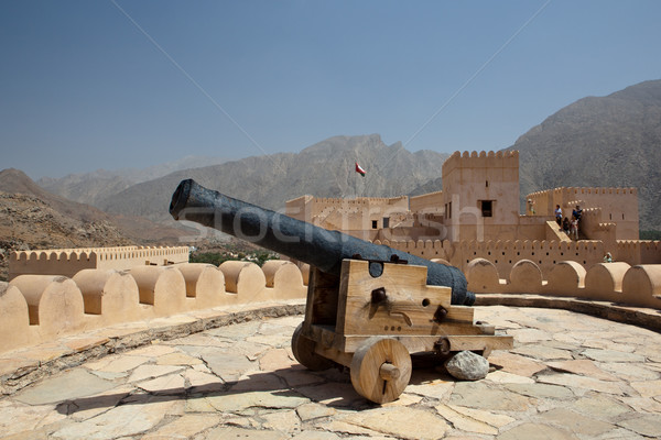 Oude top fort bergen gebouw Blauw Stockfoto © lightpoet