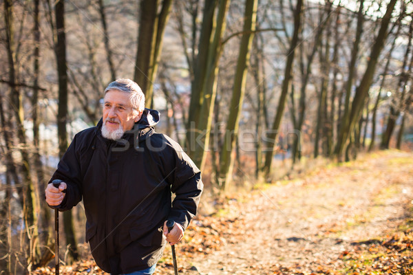 Starszy człowiek spaceru odkryty Zdjęcia stock © lightpoet