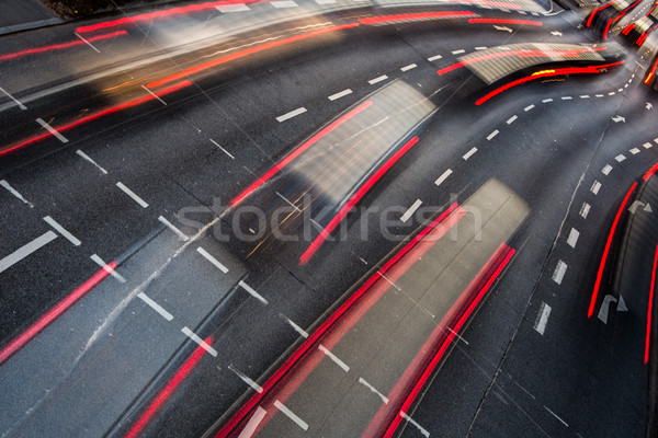 [[stock_photo]]: Mouvement · floue · ville · route · trafic · couleur