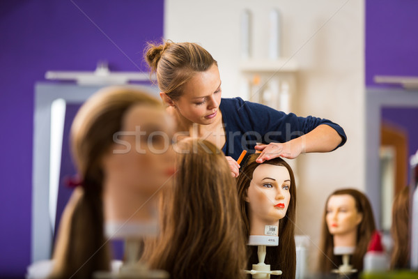 [[stock_photo]]: Joli · Homme · formation · apprenti · tête · affaires