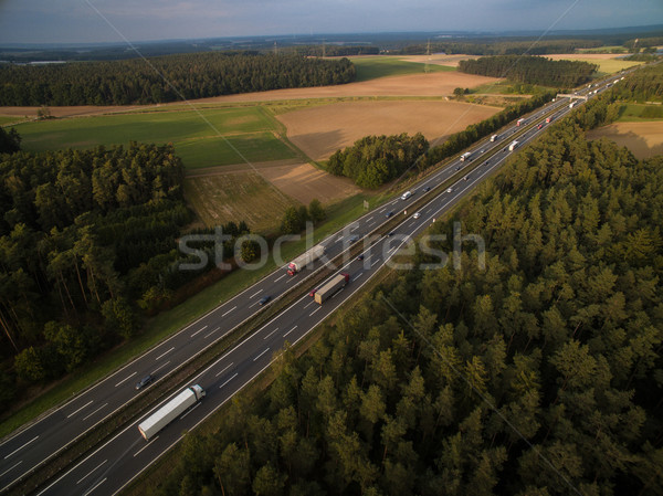 Légifelvétel autópálya mezők autók út utazás Stock fotó © lightpoet