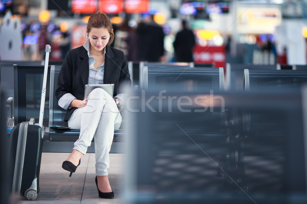 Young female passenger at the airport Stock photo © lightpoet