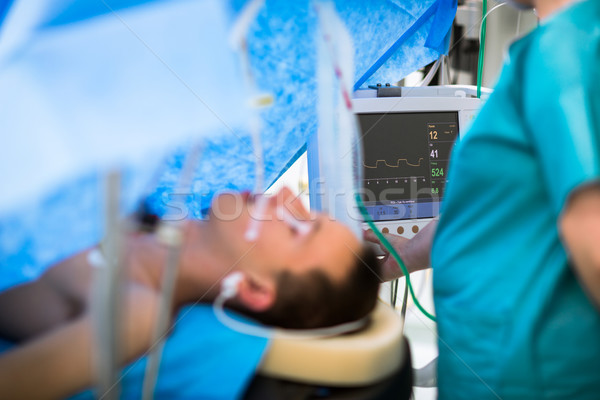 Fiú műtét fókusz monitor életbevágó baba Stock fotó © lightpoet