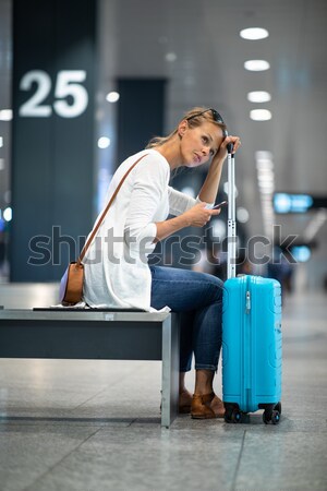 Young female passenger at the airport Stock photo © lightpoet