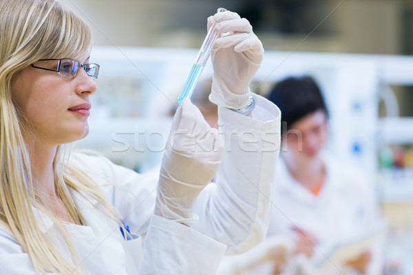 Női kutató hordoz ki kutatás kémia Stock fotó © lightpoet