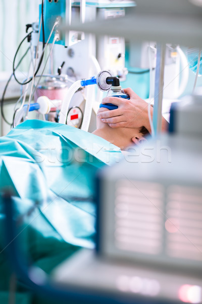 Anästhesie Patienten Atmen Maske Arbeit Gesundheit Stock foto © lightpoet