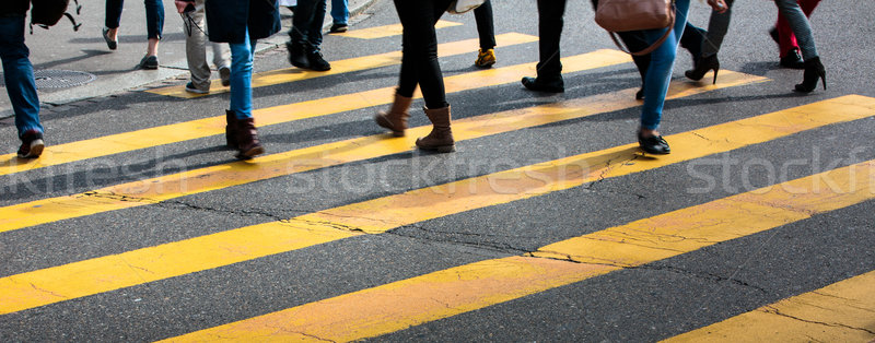 urban traffic concept - city street with a motion blurred crowd  Stock photo © lightpoet