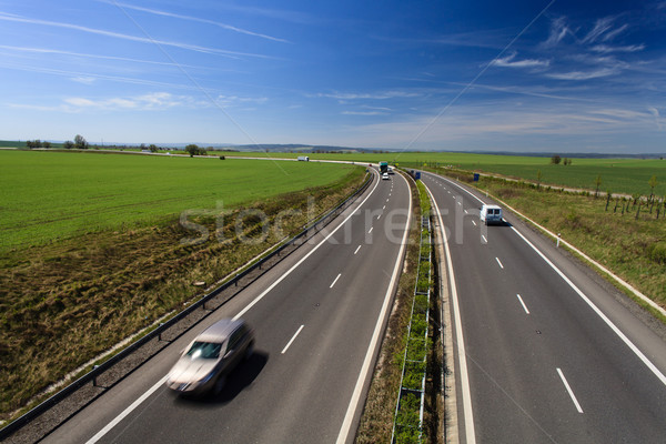 Autobahn Verkehr sonnig Sommer Tag Business Stock foto © lightpoet