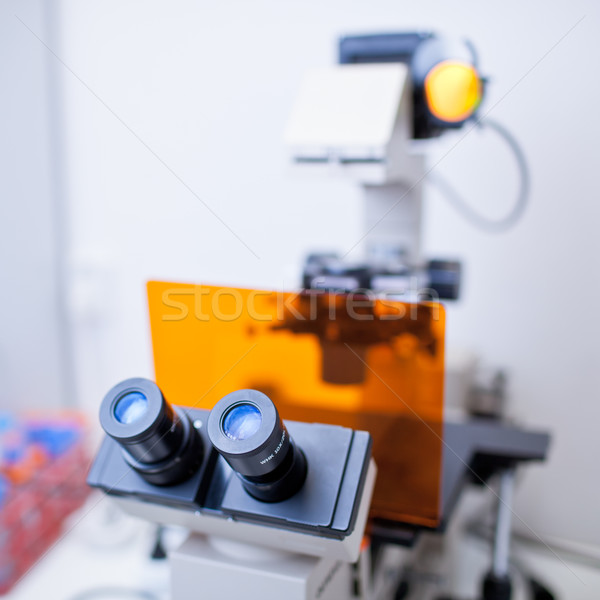 modern microscope in a lab  (color toned image; shallow DOF) Stock photo © lightpoet