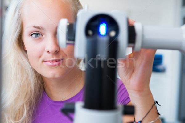 optometry concept - portrait of a young pretty optometrist Stock photo © lightpoet