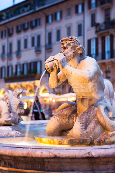 Northward view of the Piazza Navona with the fontana del Moro (t Stock photo © lightpoet