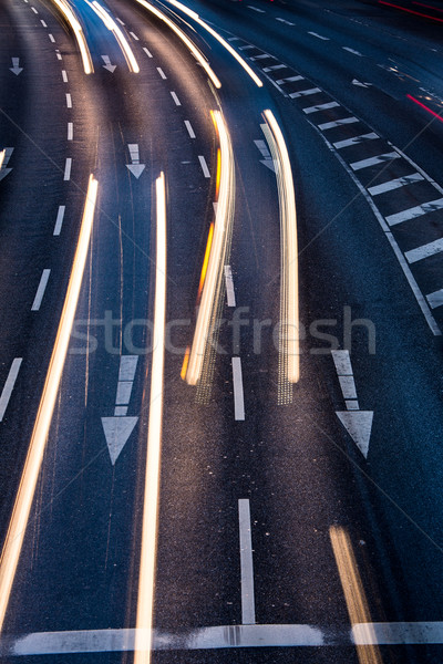 Hareket bulanık şehir yol trafik renk Stok fotoğraf © lightpoet