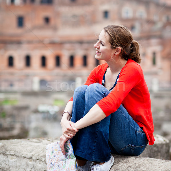 Portrait of a pretty, young, female tourist in Rome, Italy Stock photo © lightpoet