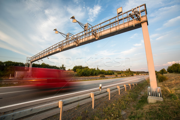 Truck passing through a toll gate on a highway  Stock photo © lightpoet