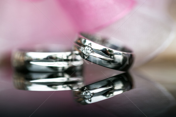 Two splendid wedding rings on a wedding day Stock photo © lightpoet