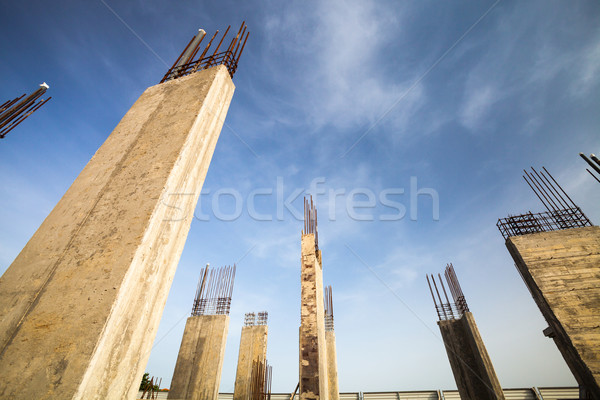 Construction site - Pillars of a building in the making  Stock photo © lightpoet