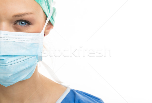Bastante femenino cirujano mitad cara Foto stock © lightpoet