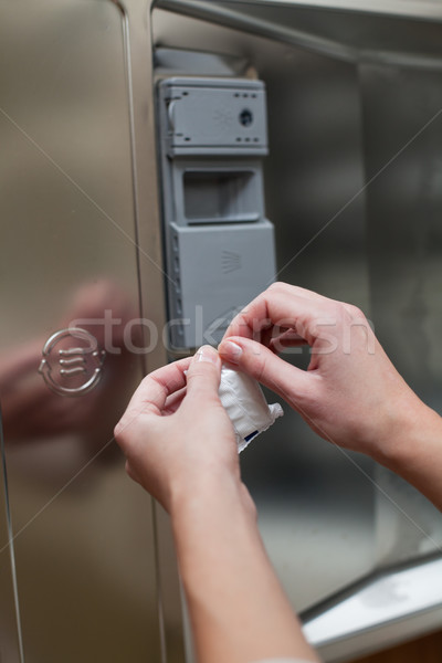 Tareas de la casa platos lavavajillas casa nina Foto stock © lightpoet