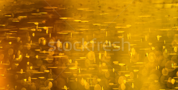 Stock photo: Golden macro background: gas bubbles in beer