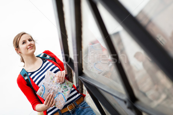 Portrait of a pretty, young, female tourist Stock photo © lightpoet