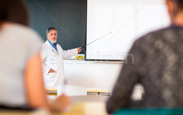 Senior chemistry professor giving a lecture Stock photo © lightpoet