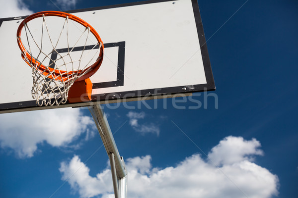 Basket bleu été ciel pelucheux blanche [[stock_photo]] © lightpoet