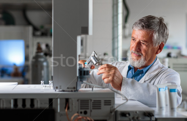 Senior chemie lab kleur computer kantoor Stockfoto © lightpoet