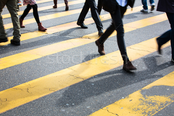 urban traffic concept - city street with a motion blurred crowd  Stock photo © lightpoet