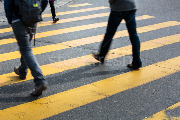 urban traffic concept - city street with a motion blurred crowd  Stock photo © lightpoet