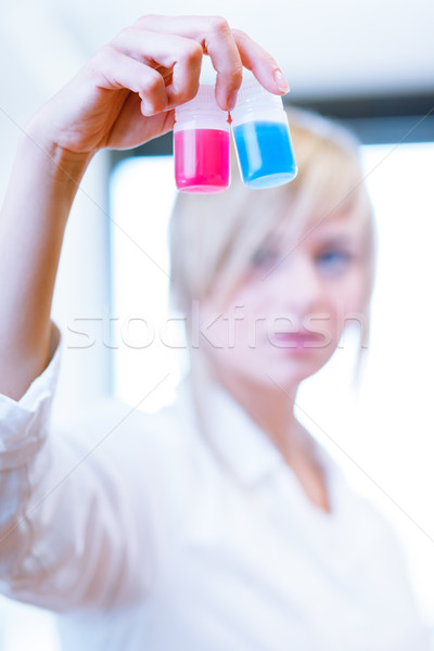 Closeup of a female researcher/chemistry student  Stock photo © lightpoet