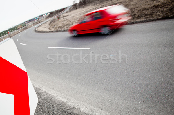 Verkehr Auto fahren schnell scharf drehen Stock foto © lightpoet