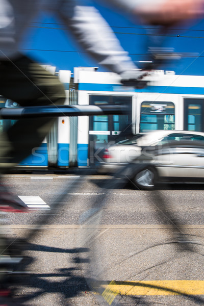 City transportation concept - commuting methods - on bike Stock photo © lightpoet