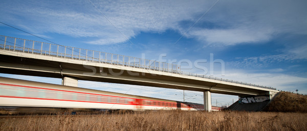 Veloce treno ponte estate giorno movimento Foto d'archivio © lightpoet
