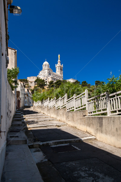 View of Notre-Dame de la Garde basilica in Marseille Stock photo © lightpoet