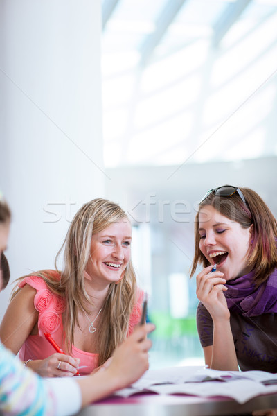 Csoport diákok fék beszélget jegyzetek szórakozás Stock fotó © lightpoet