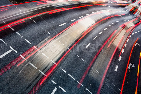 Bewegung verschwommen Stadt Straße Verkehr Farbe Stock foto © lightpoet