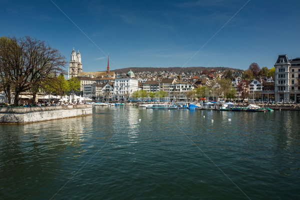 Beautiful view of Zurich and river Limmat, Switzerland Stock photo © lightpoet