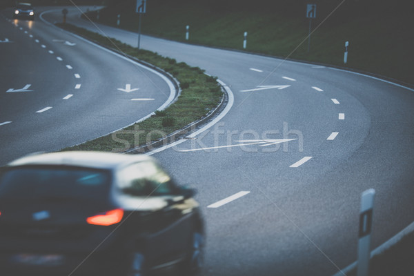 汽車 高速公路 日落 淺 顏色 商業照片 © lightpoet