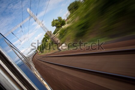 Szybko ruchu pociągu ruchu zamazany Zdjęcia stock © lightpoet